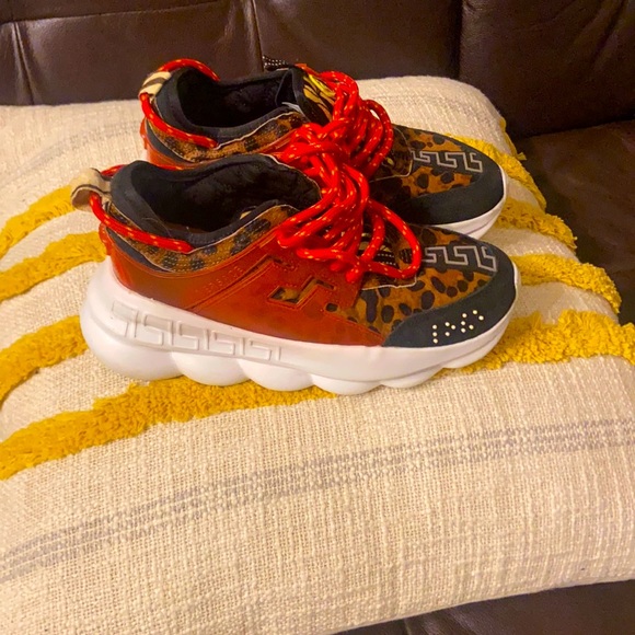 Versace Shoes - Versace leopard chain reaction